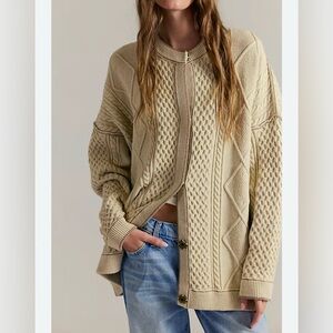 Free People We The Free Tennessee Cable Knit Cardigan Oversized size M